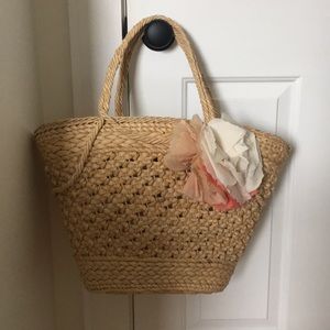 Jcrew straw tote.